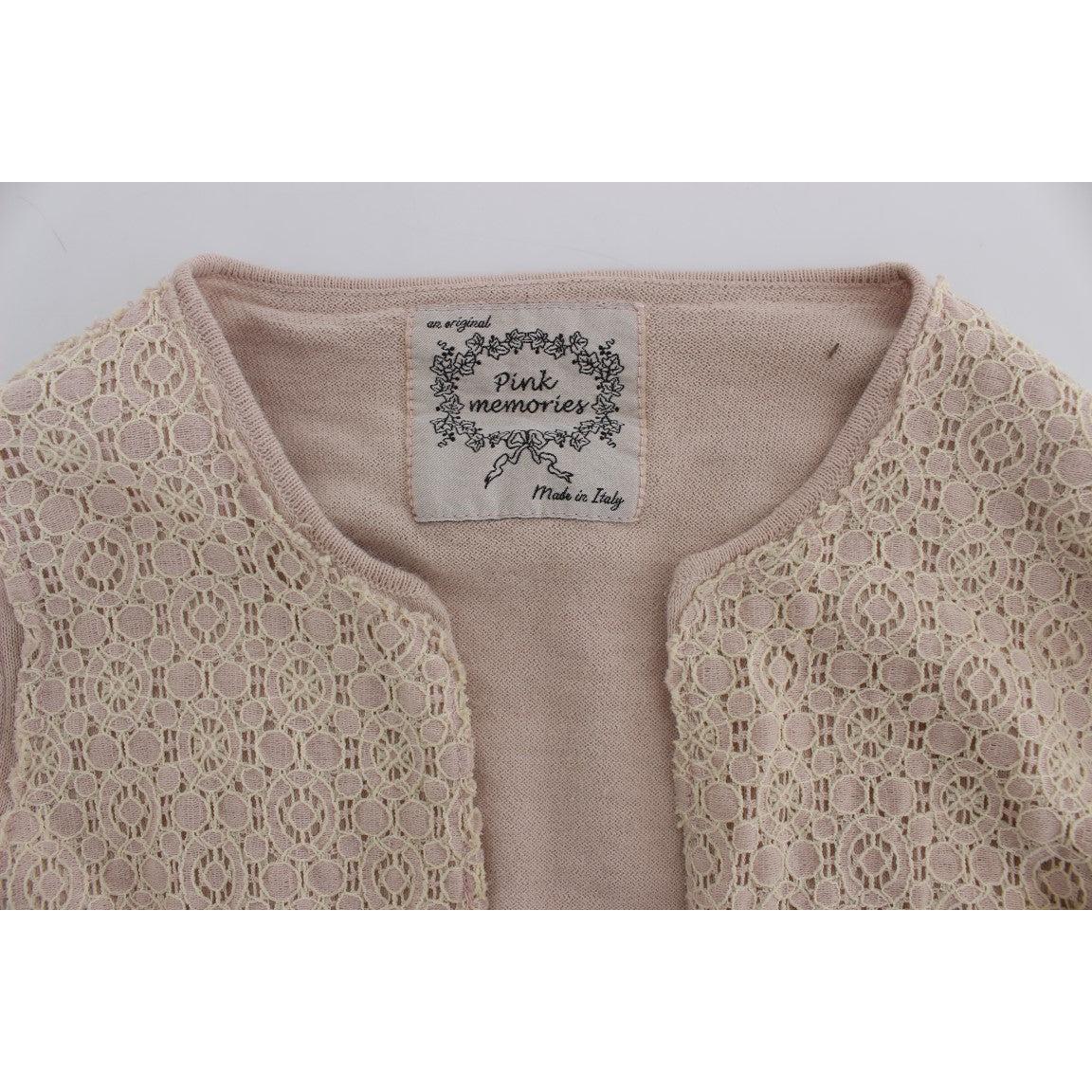 Pink Floral Lace Wrap Sweater - coffeewithmee2