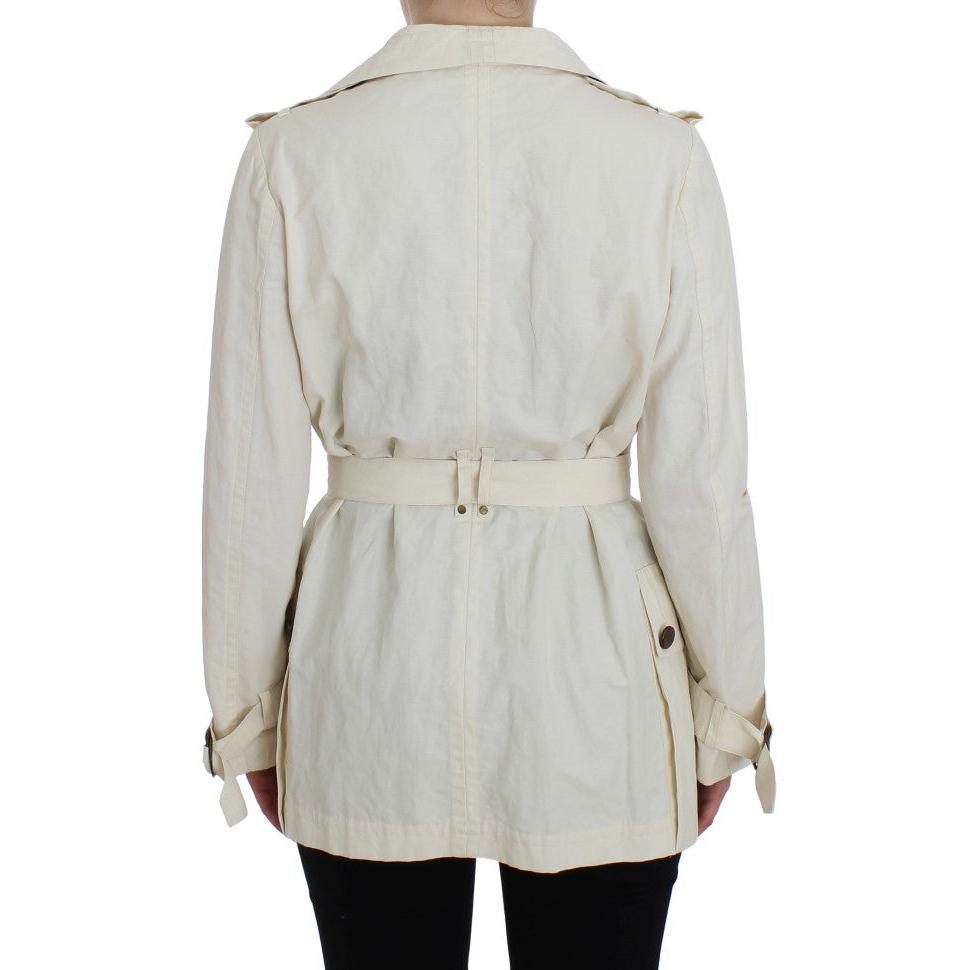 White Trench Coat Jacket - coffeewithmee2