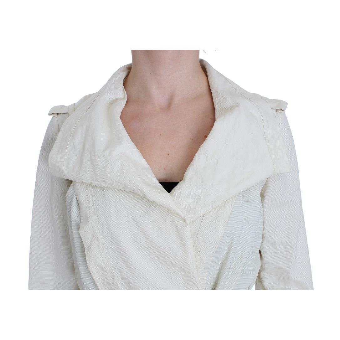 White Trench Coat Jacket - coffeewithmee2