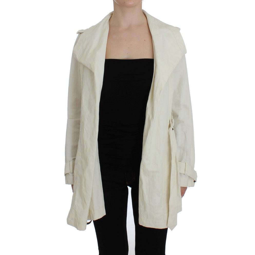 White Trench Coat Jacket - coffeewithmee2