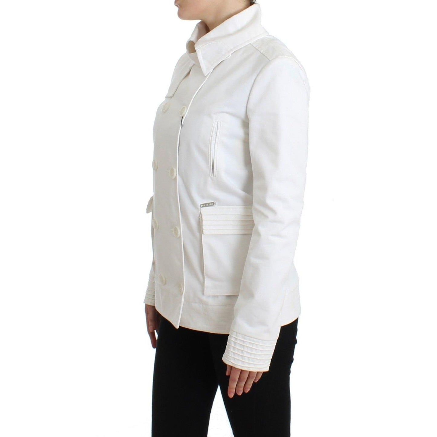 White Double Breasted Jacket Coat Blazer - coffeewithmee2
