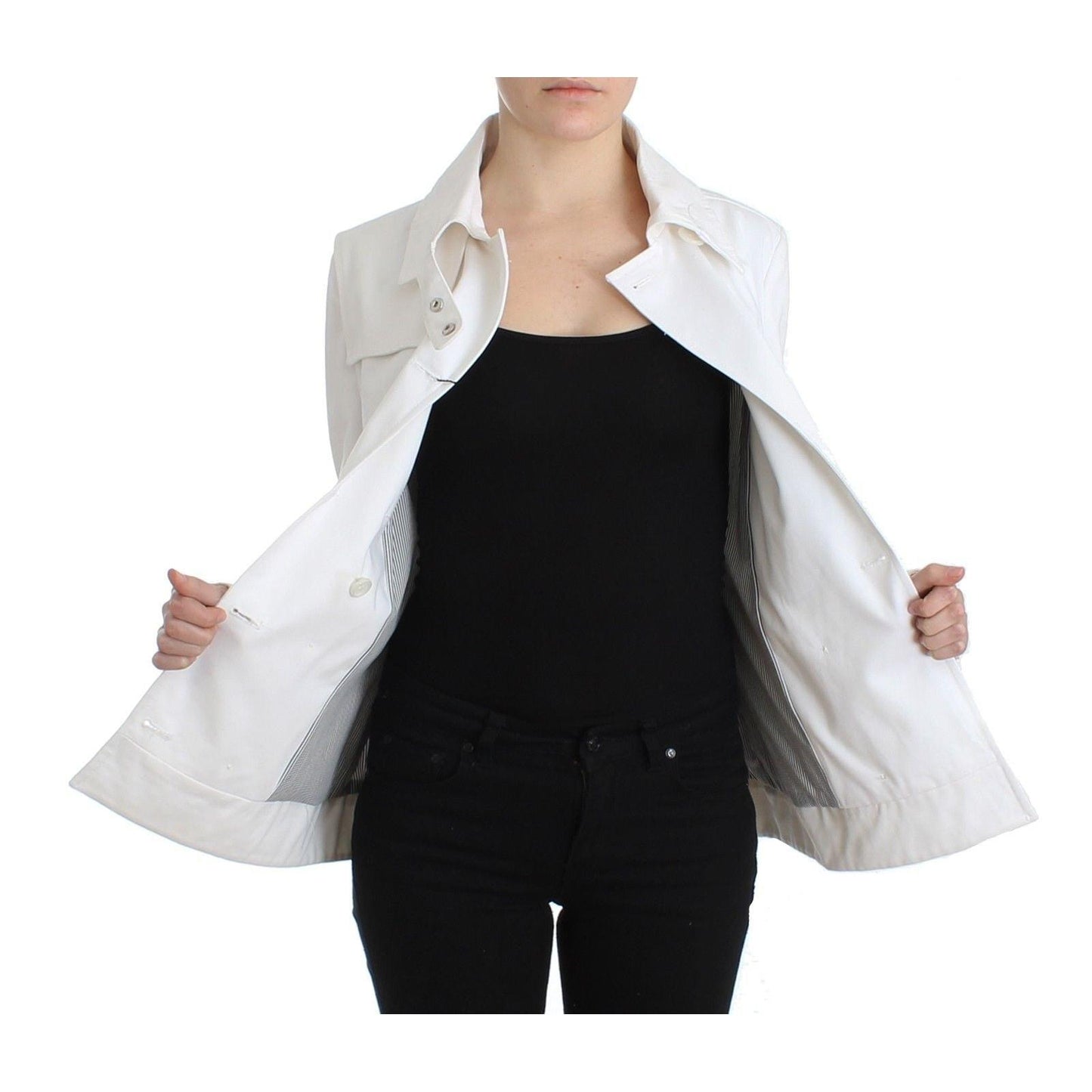 White Double Breasted Jacket Coat Blazer - coffeewithmee2