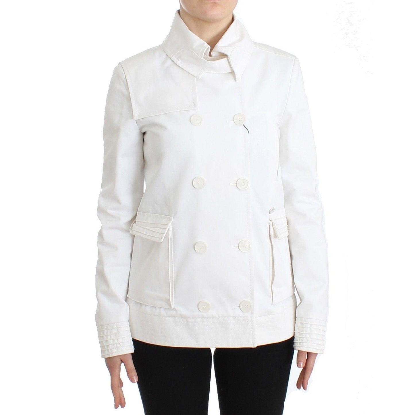 White Double Breasted Jacket Coat Blazer - coffeewithmee2