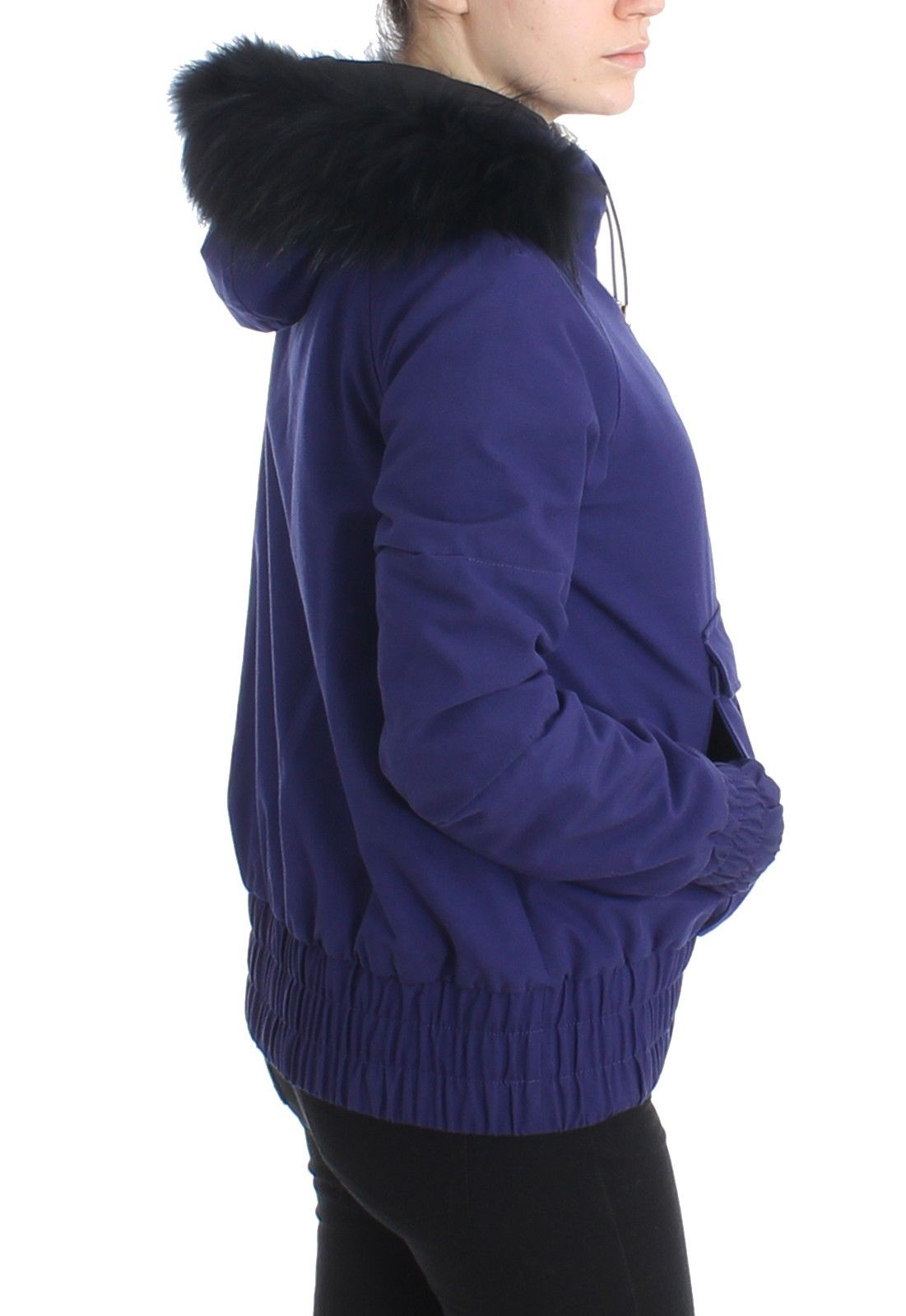 Blue Padded Jacket Hooded Short K-Way