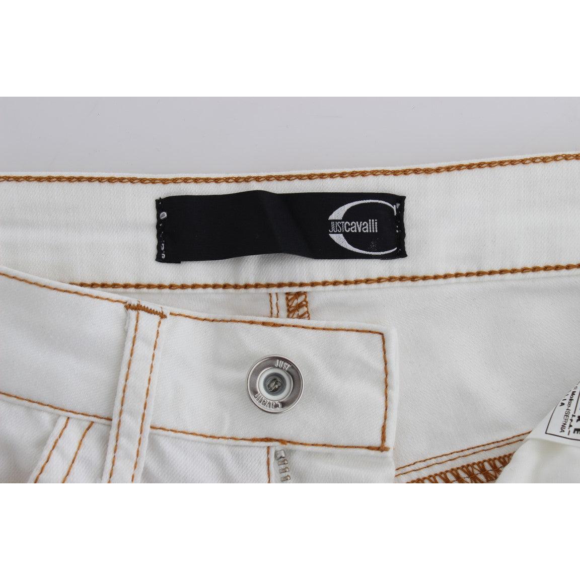 White Cotton Blend Slim Fit Jeans - coffeewithmee2