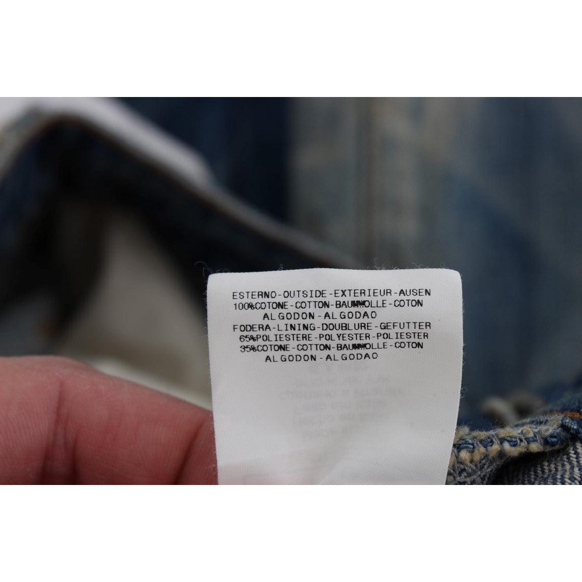 Blue Wash Cotton Slim Fit Bootcut Jeans - coffeewithmee2