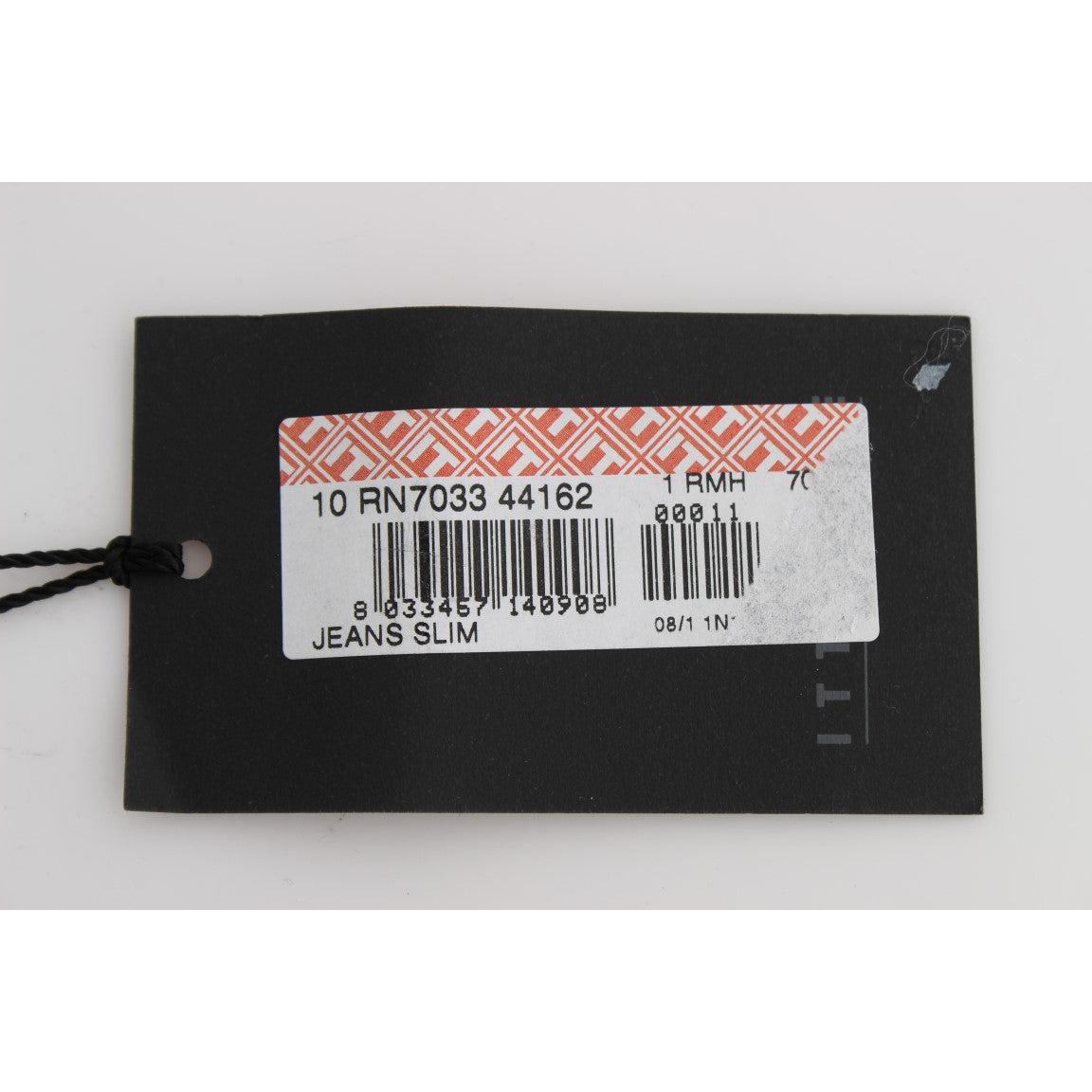 Blue Cotton Slim Fit Cropped Jeans - coffeewithmee2