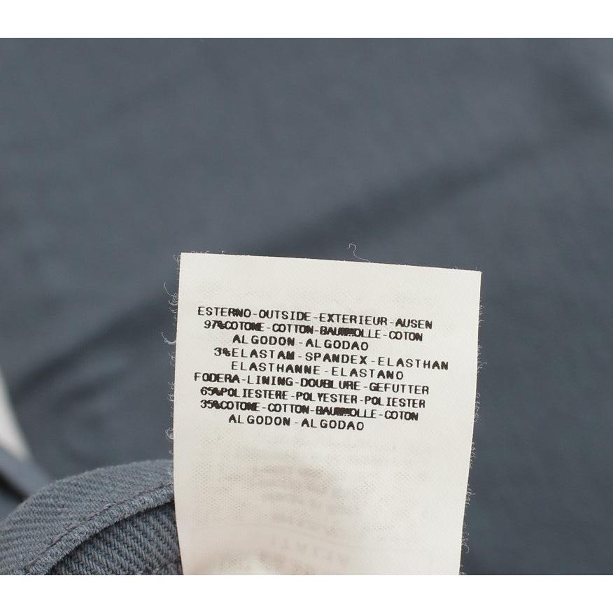 Blue Cotton Blend Slim Fit Bootcut Jeans - coffeewithmee2