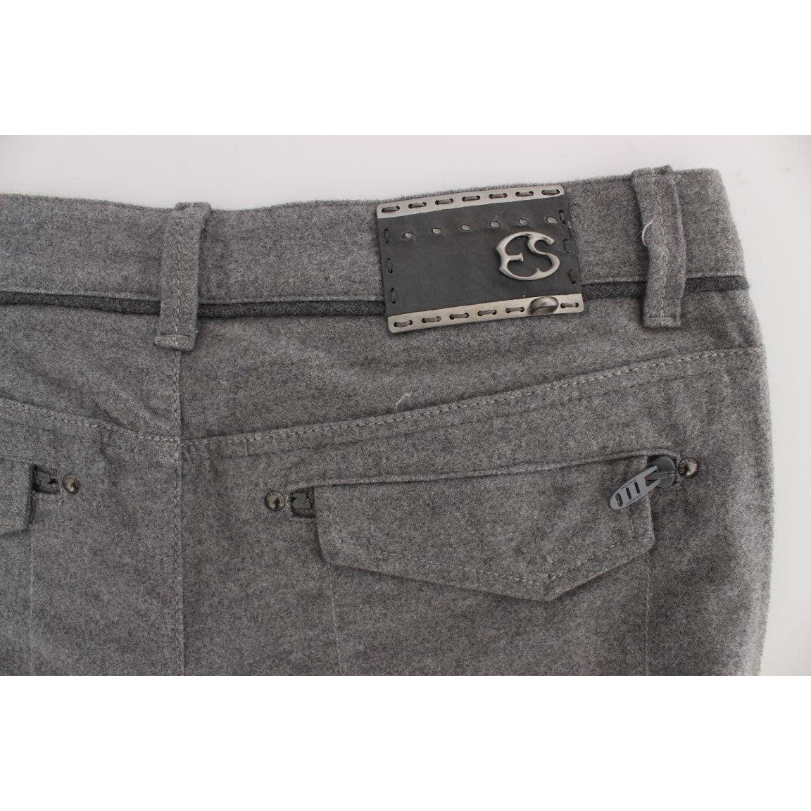 Gray Cotton Straight Fit Casual Pants - coffeewithmee2