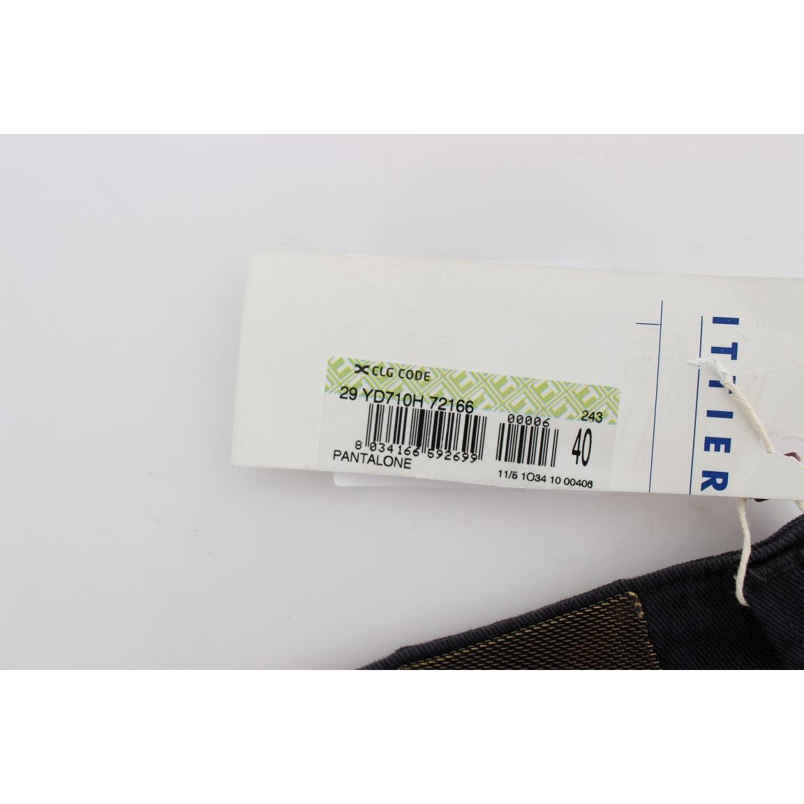 Blue Cotton Blend Casual Fit Pants - coffeewithmee2