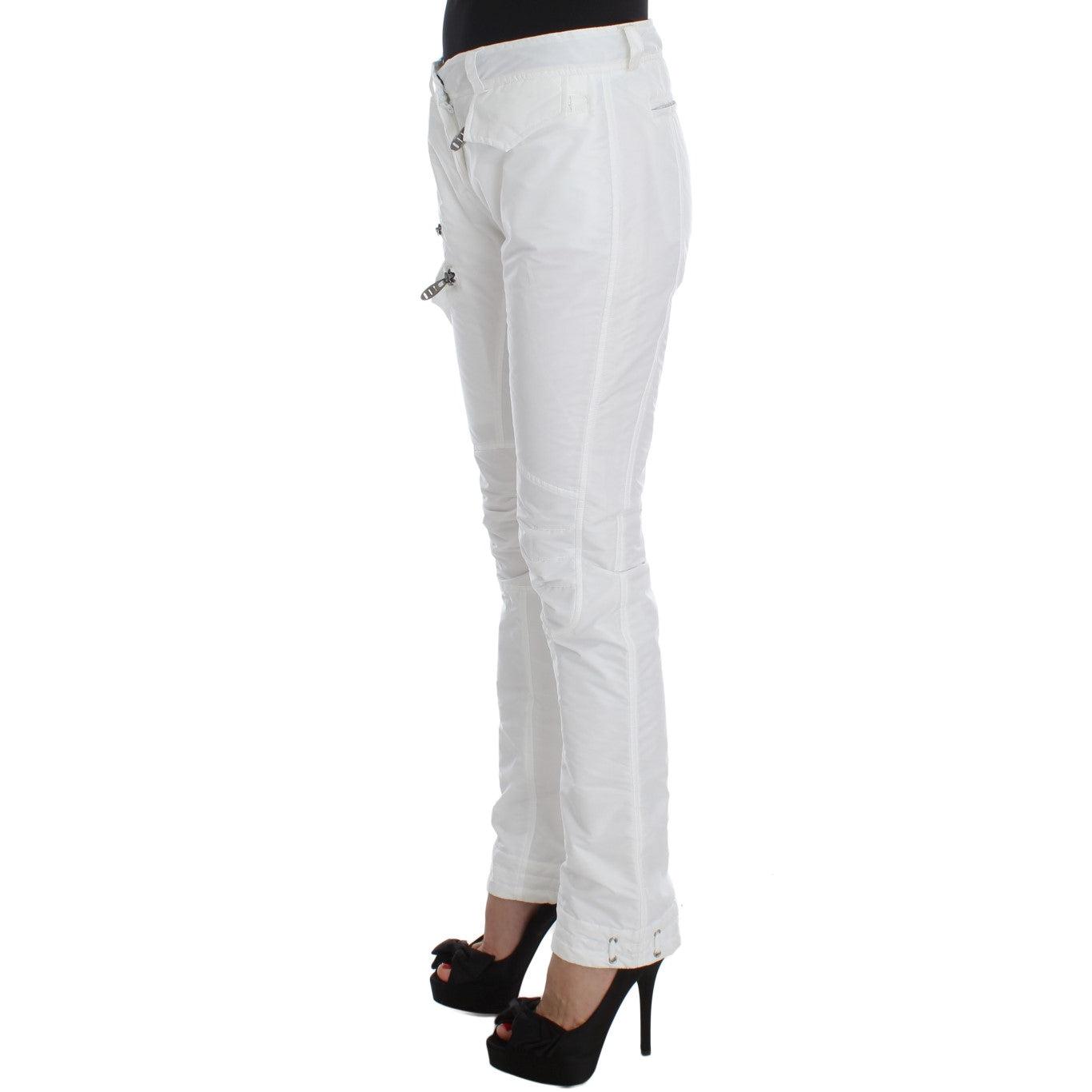 White Nylon Padded Slim Fit Cargo Pants - coffeewithmee2