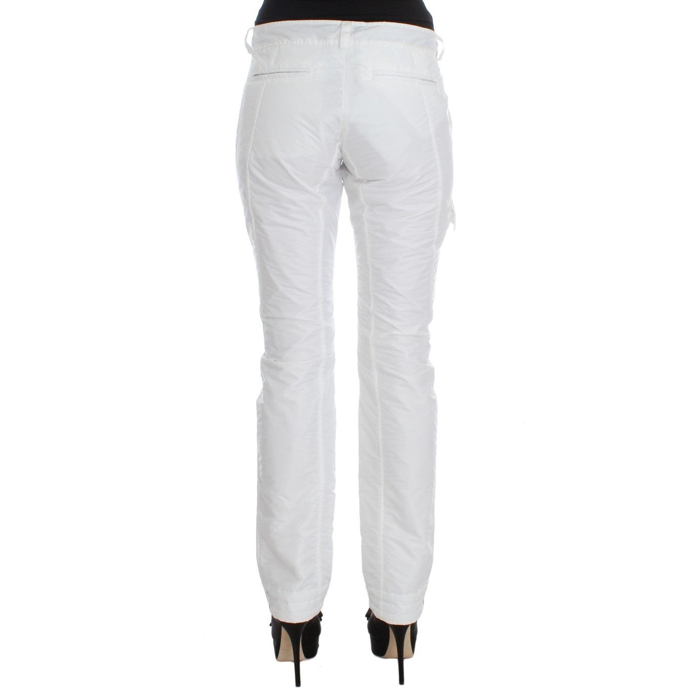 White Nylon Padded Slim Fit Cargo Pants - coffeewithmee2