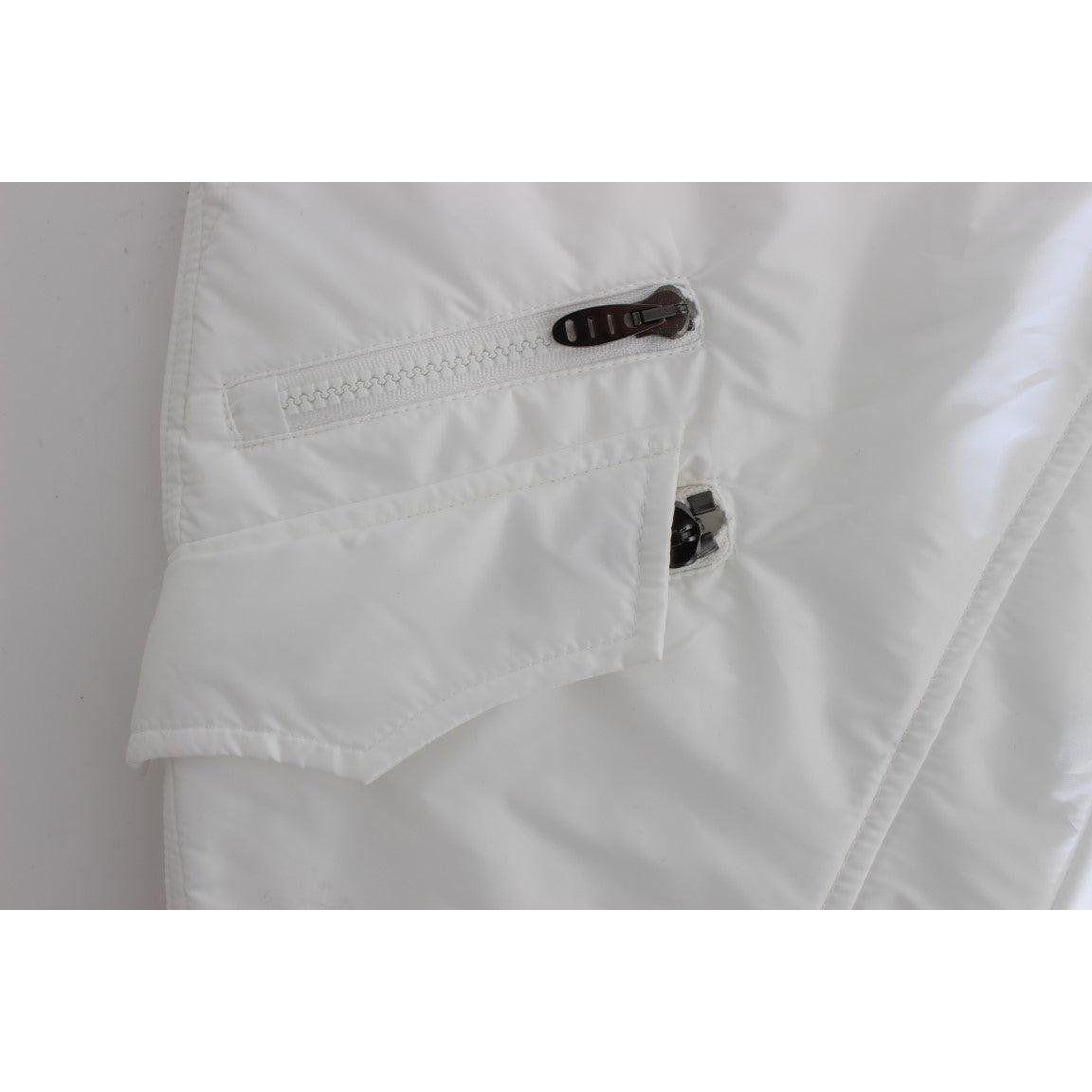 White Nylon Padded Slim Fit Cargo Pants - coffeewithmee2