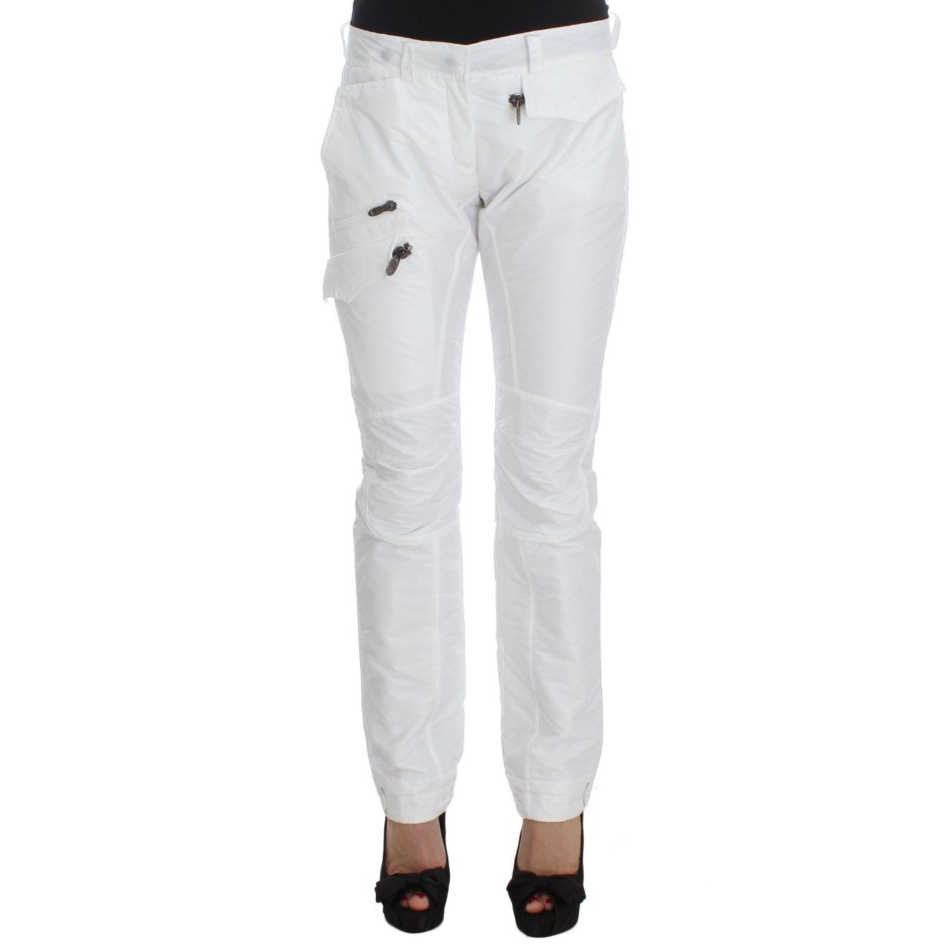 White Nylon Padded Slim Fit Cargo Pants - coffeewithmee2