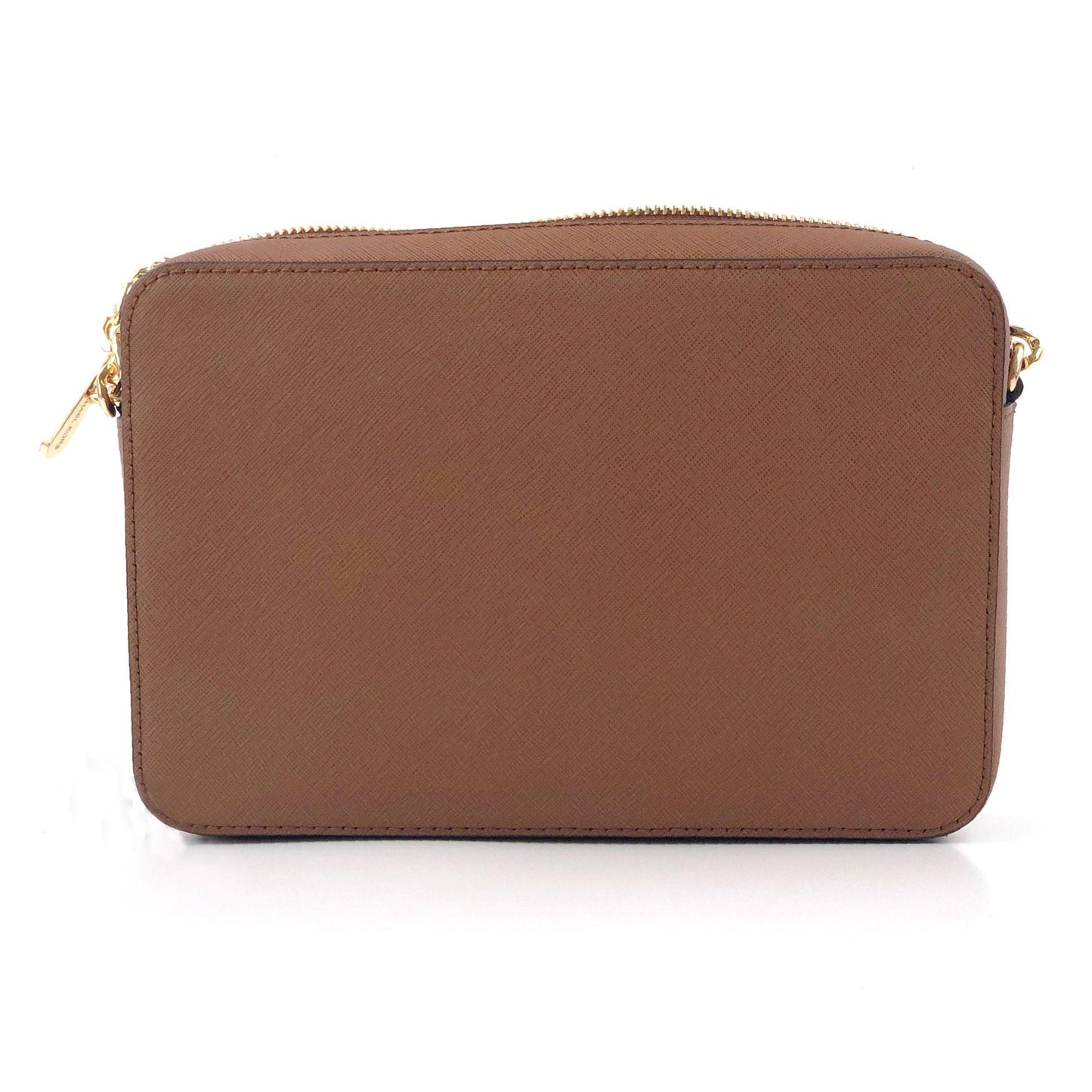Jet Set Large East West Saffiano Leather Crossbody Bag Handbag (Luggage Solid/Gold) - coffeewithmee2