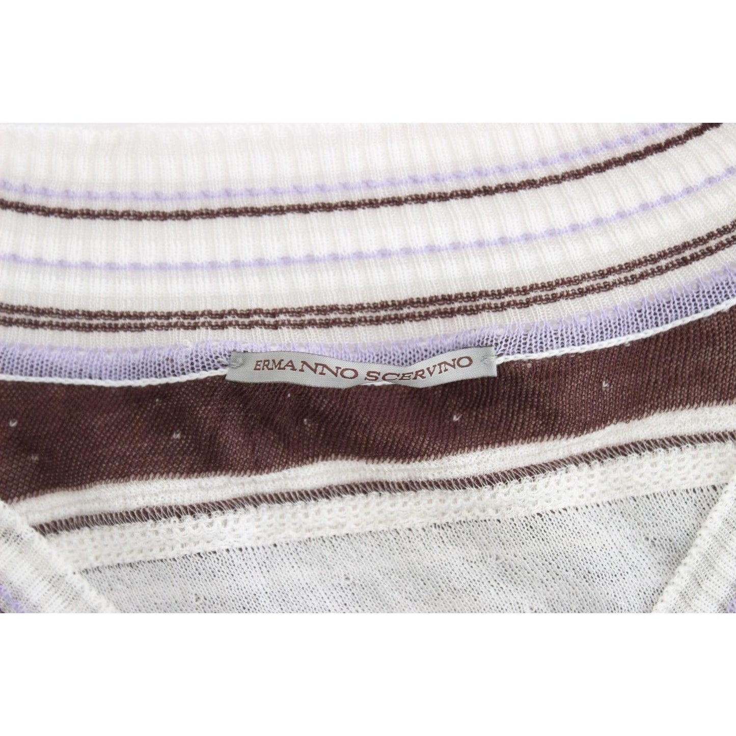 Striped Lace V-Neck Short Sleeve Top Sweater - coffeewithmee2