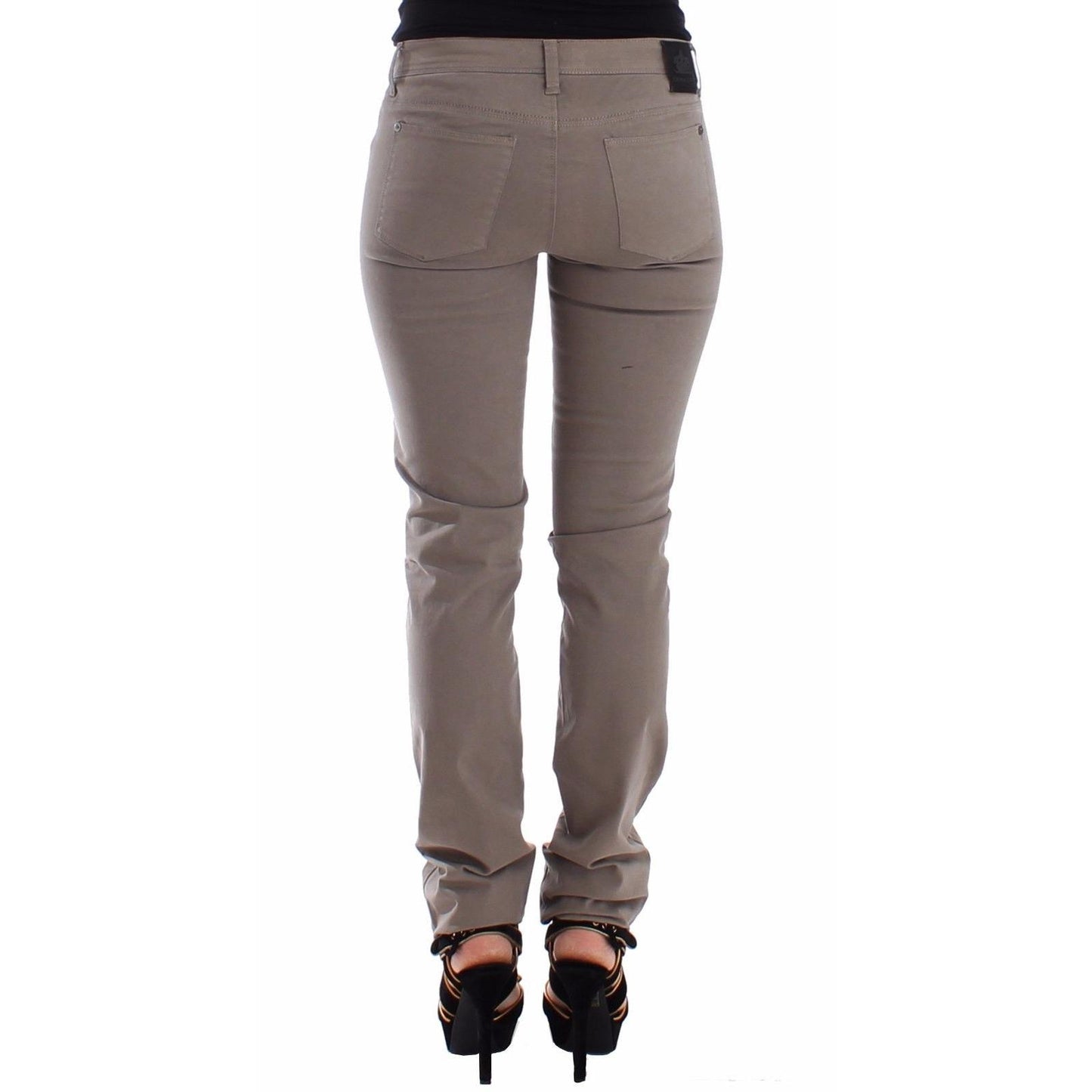 Taupe Beige Slim Jeans Denim Pants Skinny - coffeewithmee2