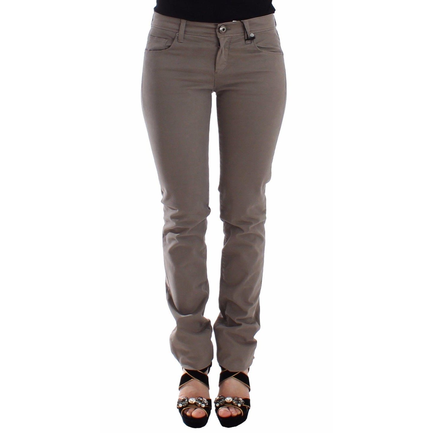 Taupe Beige Slim Jeans Denim Pants Skinny - coffeewithmee2