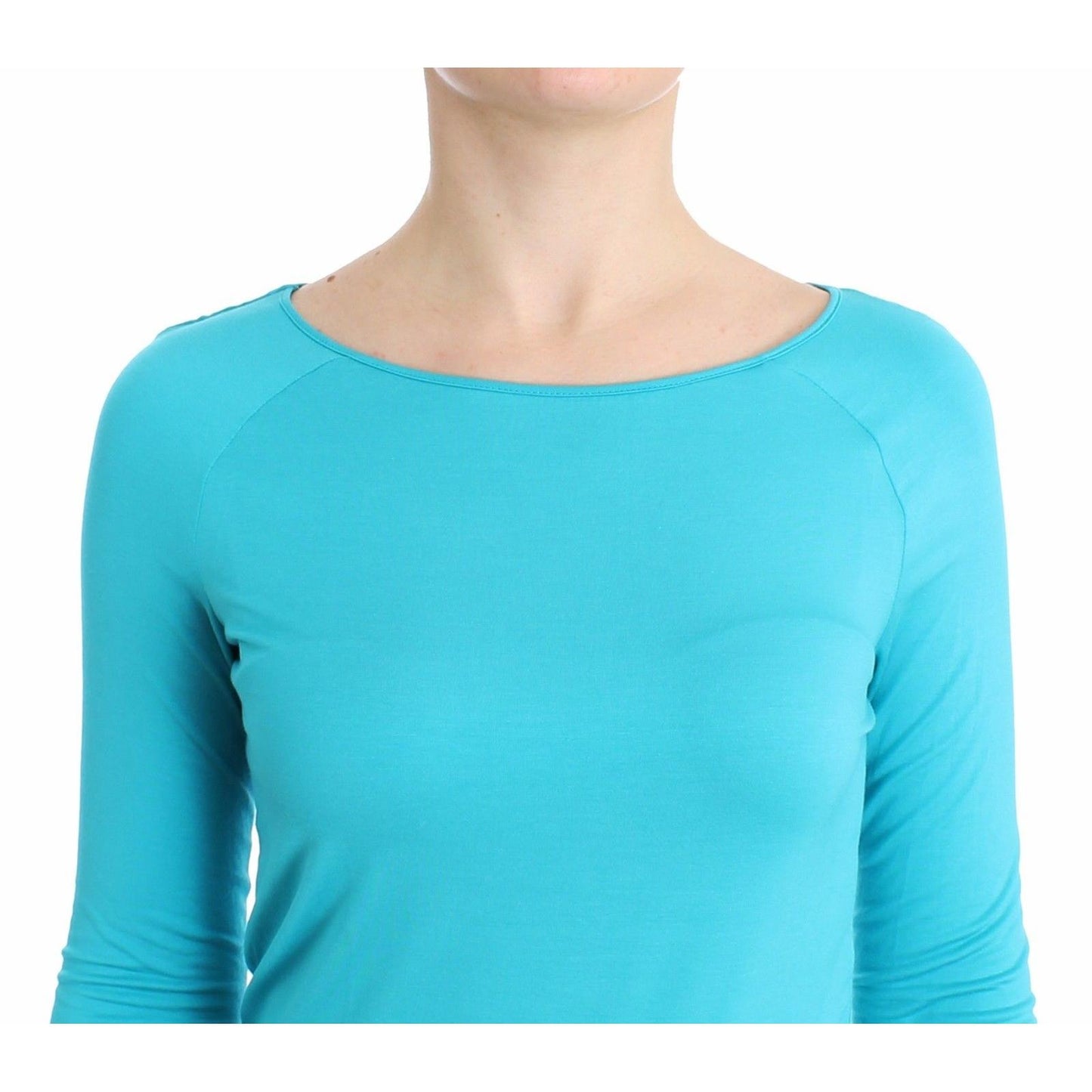 Lingerie Blue Top Blouse Jumper Modal Solid - coffeewithmee2