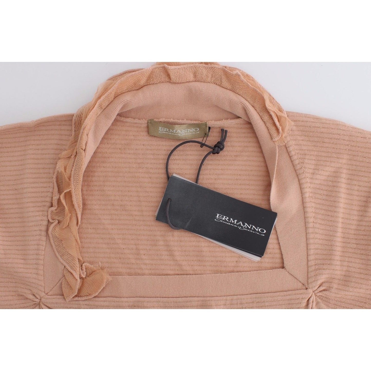 Orange Wool Blend Striped Long Sleeve Top - coffeewithmee2