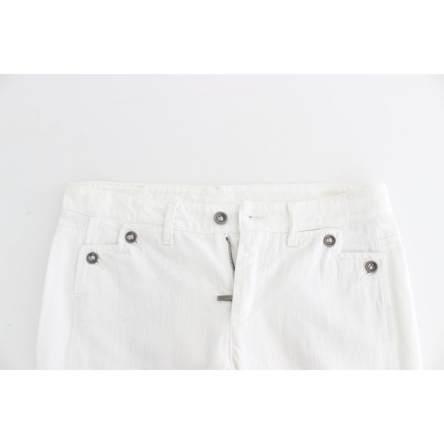 White Cropped Jeans Denim Pants Branded Capri - coffeewithmee2