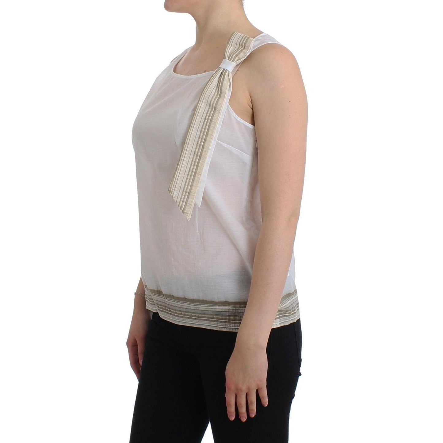 White Top Blouse Tank Shirt Sleeveless - coffeewithmee2