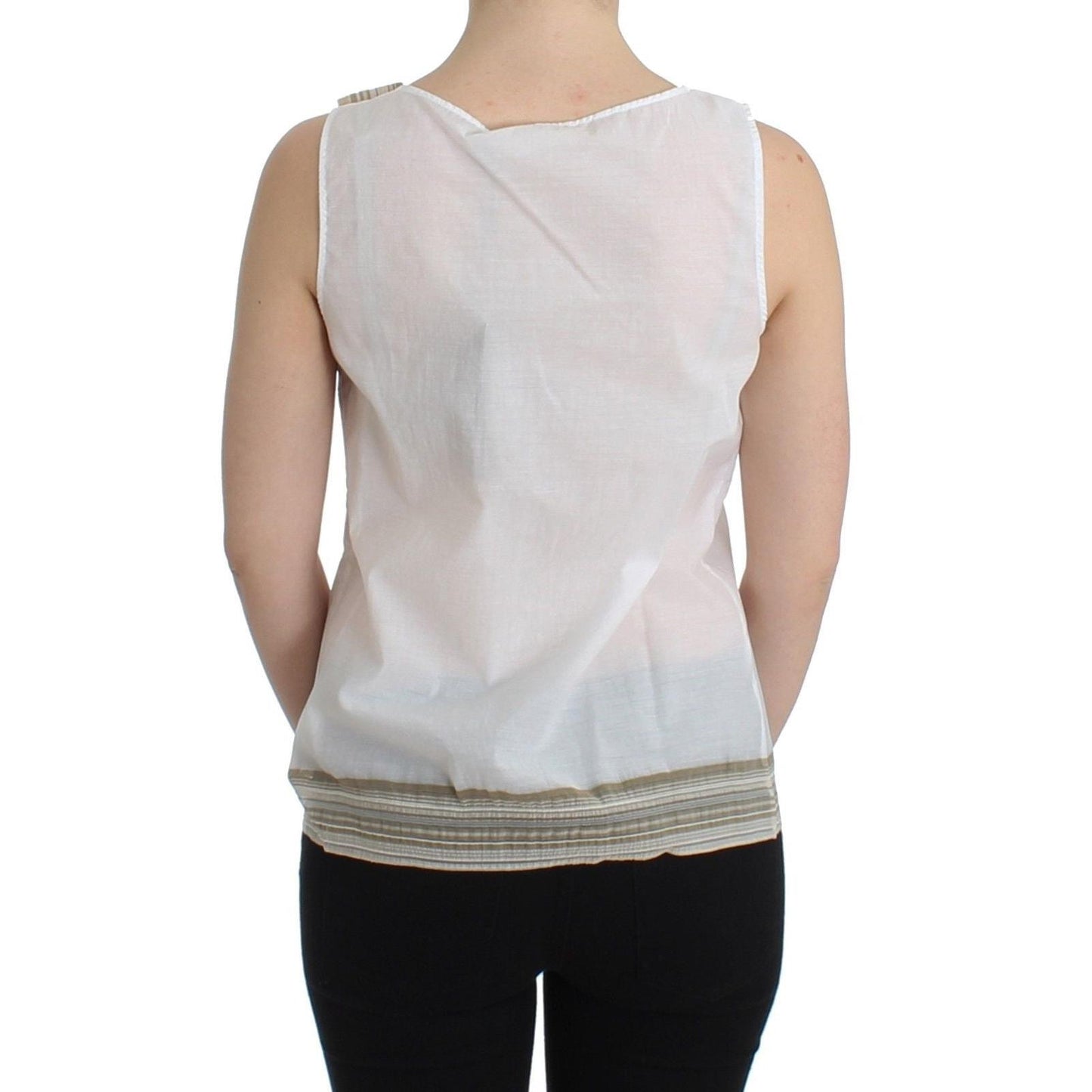 White Top Blouse Tank Shirt Sleeveless - coffeewithmee2