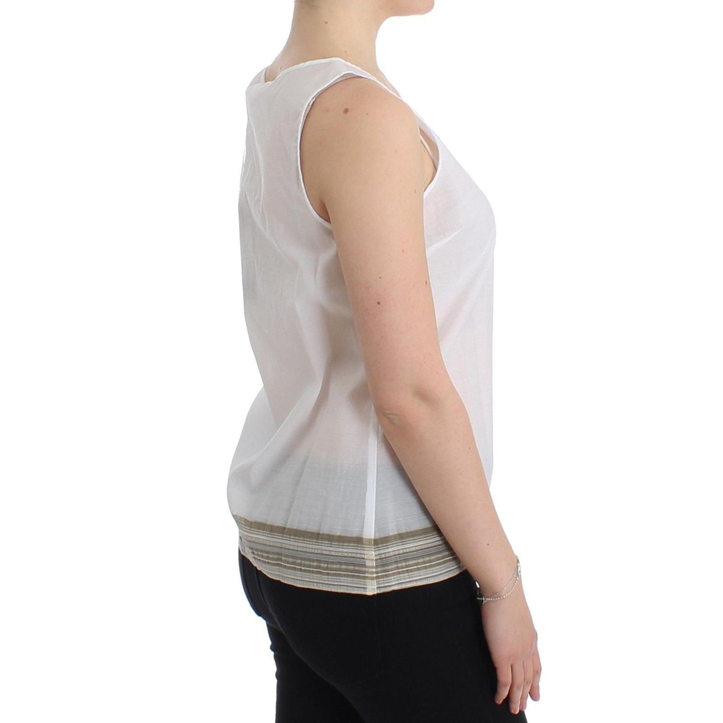 White Top Blouse Tank Shirt Sleeveless - coffeewithmee2