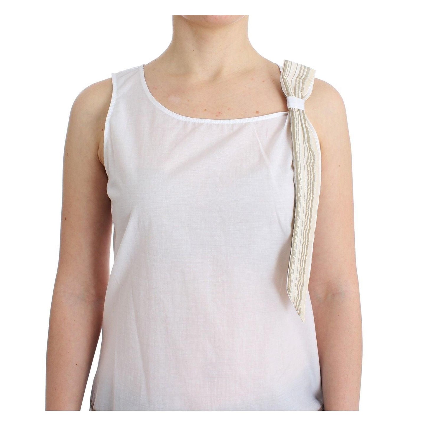White Top Blouse Tank Shirt Sleeveless - coffeewithmee2