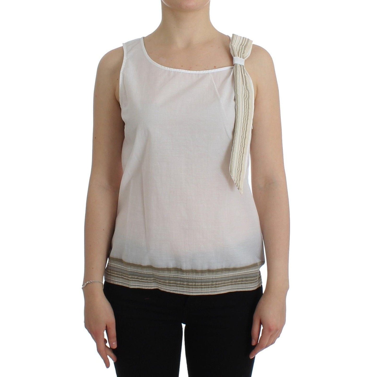 White Top Blouse Tank Shirt Sleeveless - coffeewithmee2