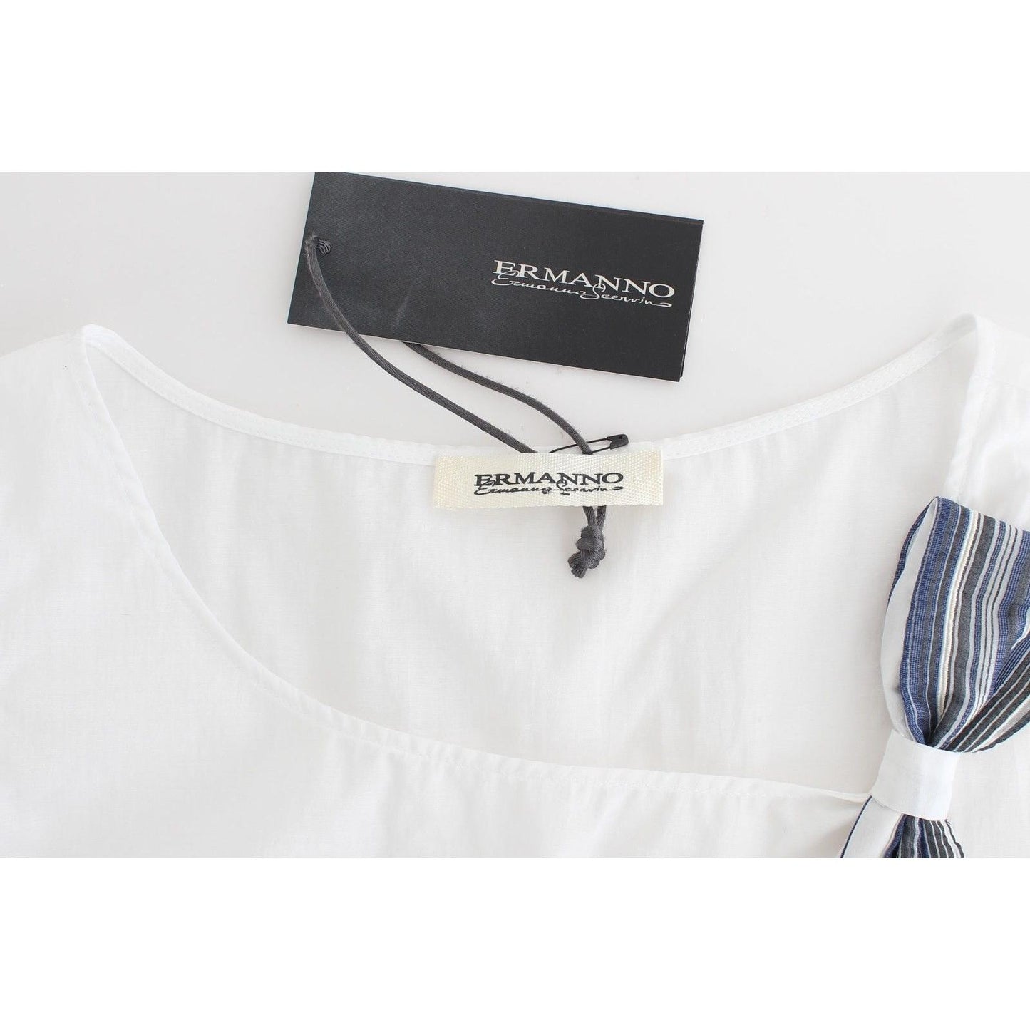 White Blue Top Blouse Tank Shirt Sleeveless - coffeewithmee2