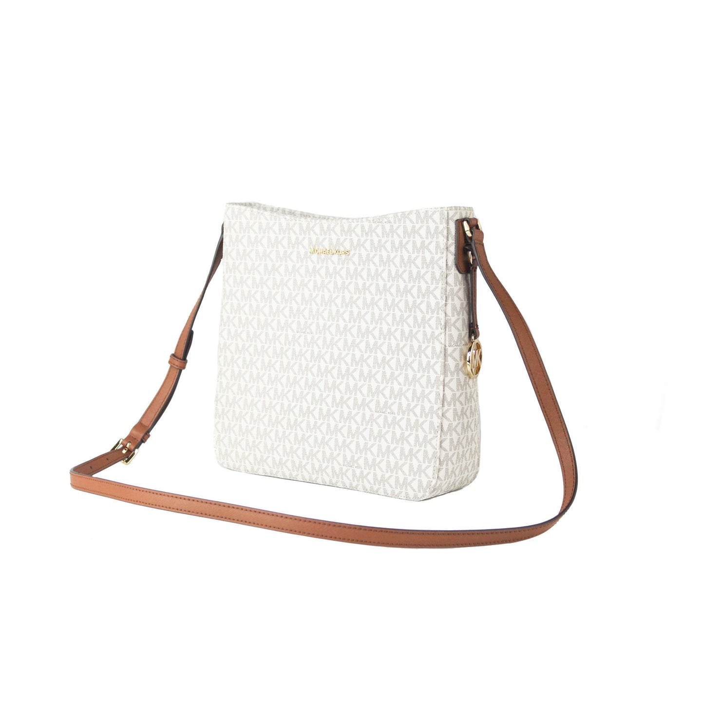 Signature Jet Set Large Signature Messenger Crossbody Bag (Vanilla Signature/Brown) - coffeewithmee2