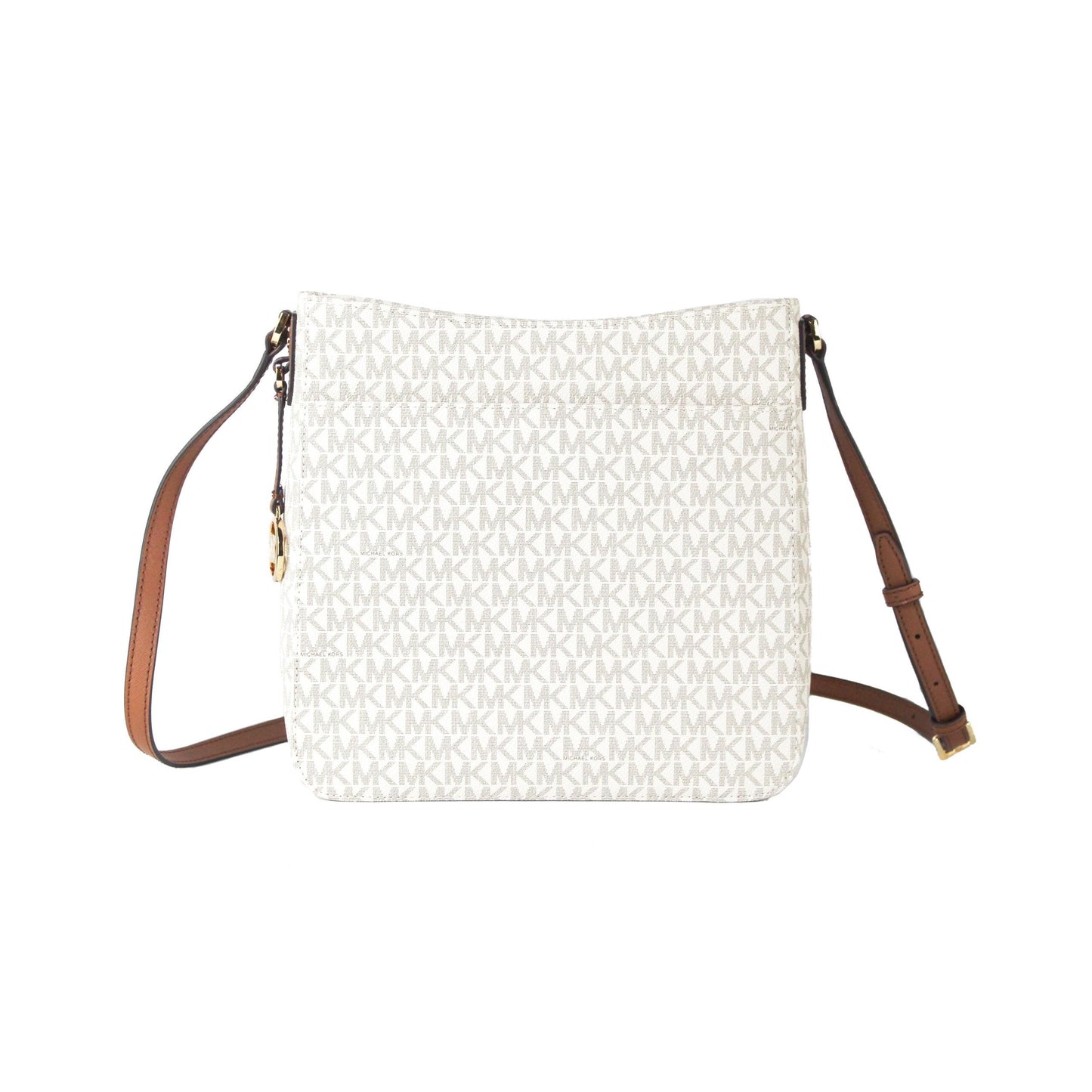 Signature Jet Set Large Signature Messenger Crossbody Bag (Vanilla Signature/Brown) - coffeewithmee2