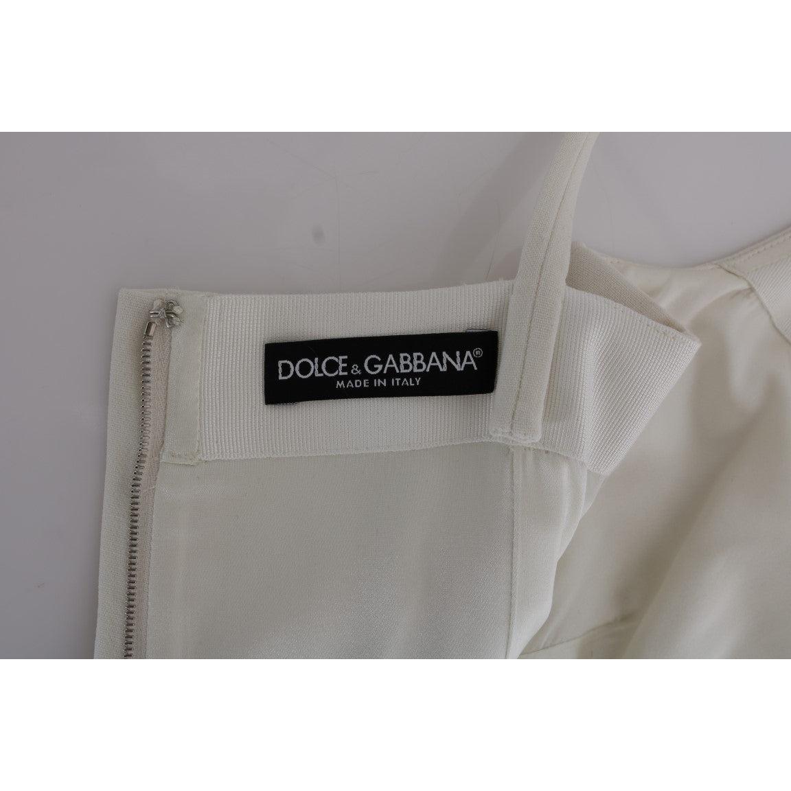 White Wool Stretch Brooch Shift Dress - coffeewithmee2