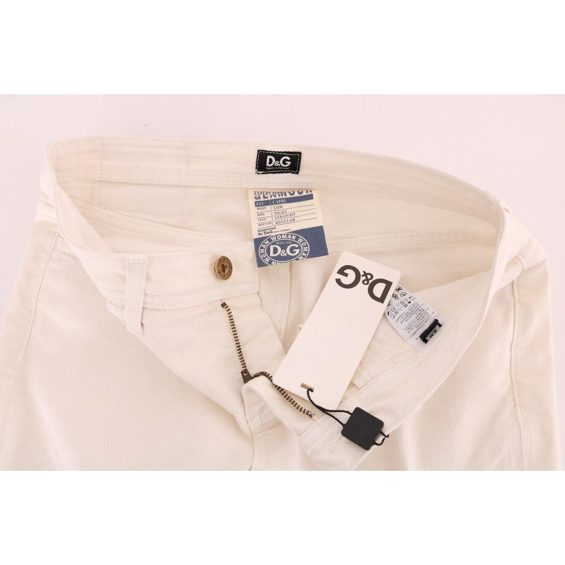 White Cotton GLAMOUR Capri Jeans - coffeewithmee2