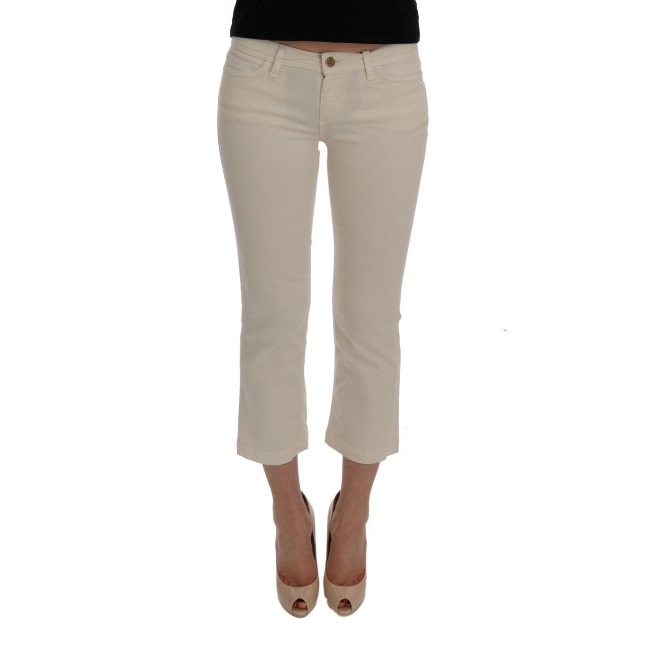 White Cotton GLAMOUR Capri Jeans - coffeewithmee2