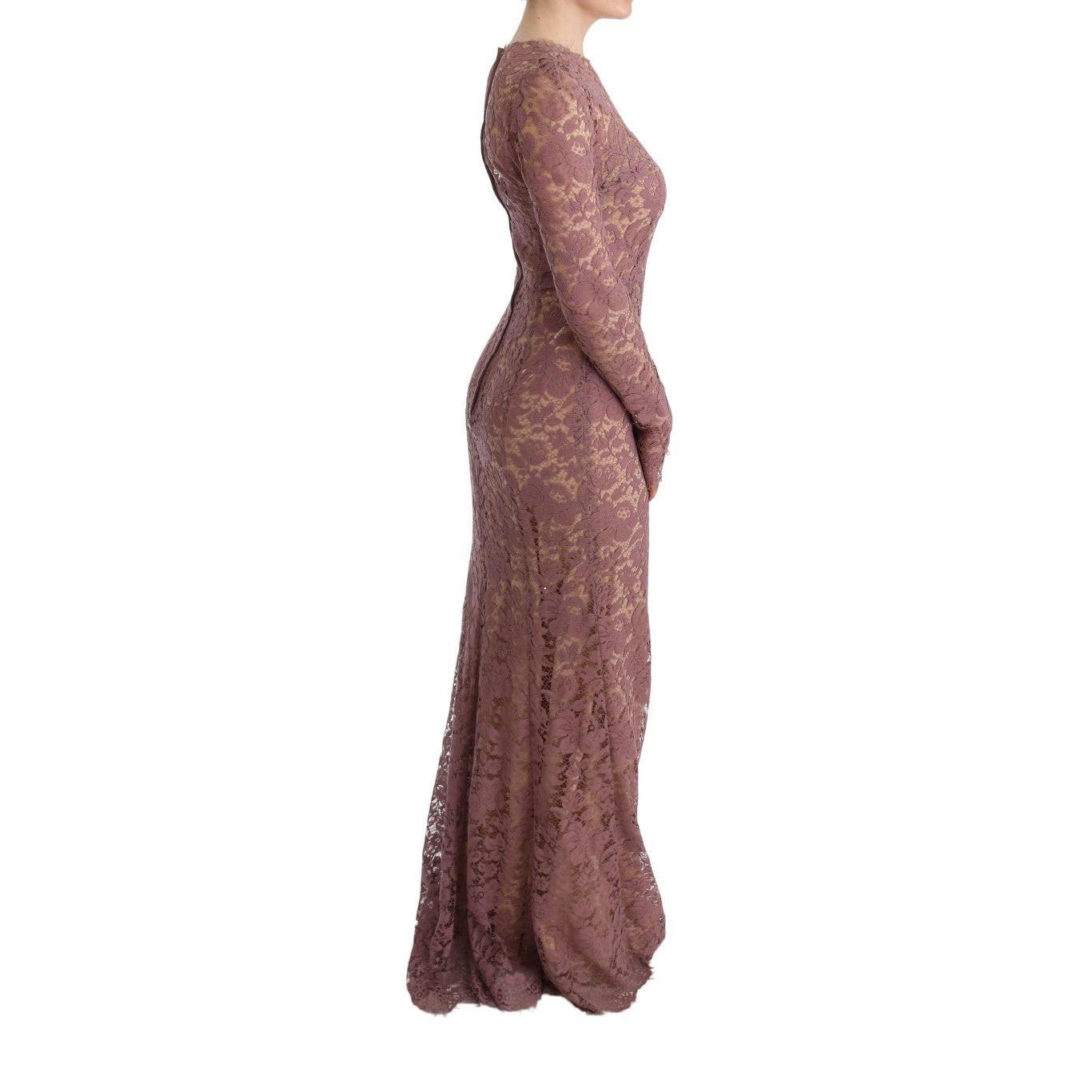 Pink Floral Lace Sheath Long Dress - coffeewithmee2