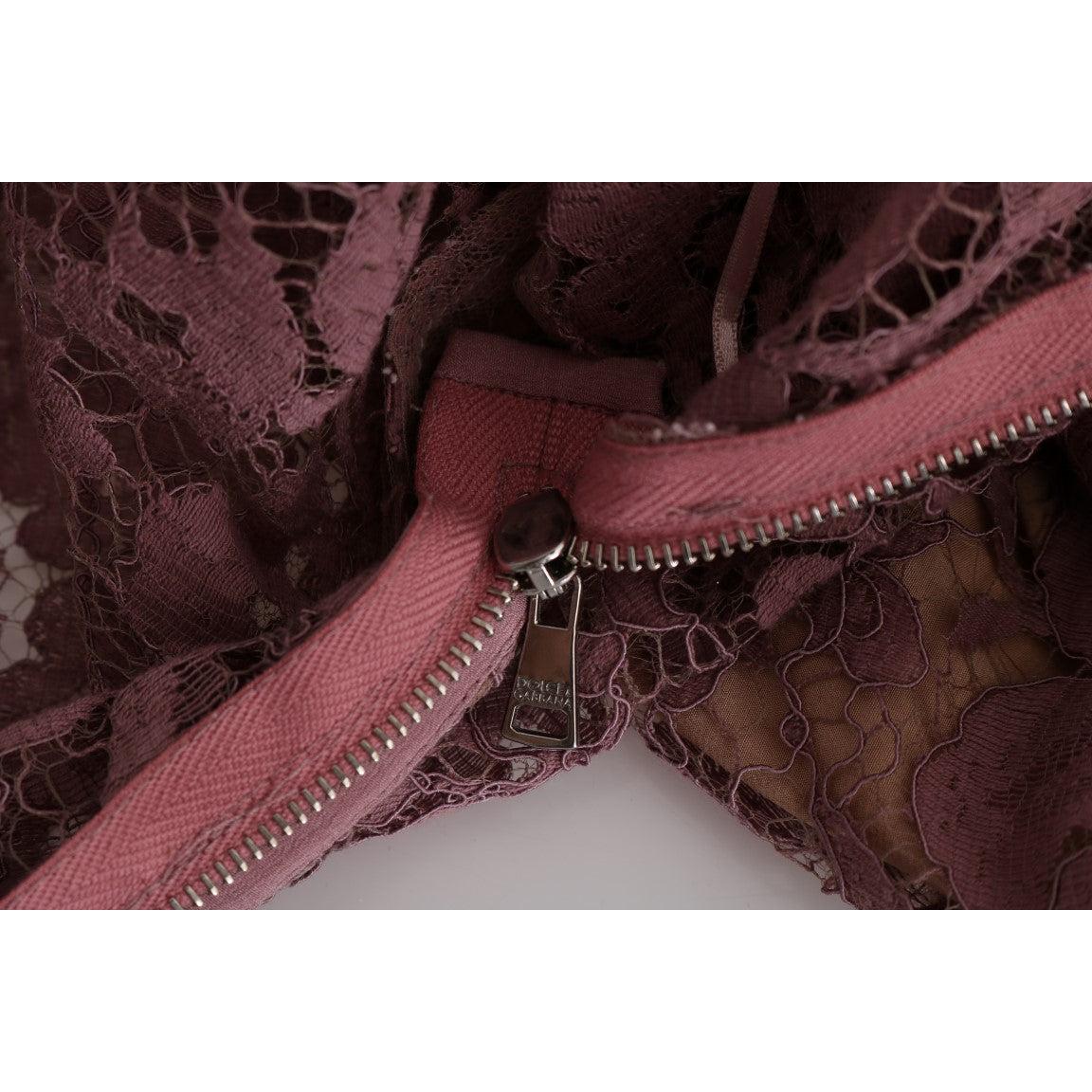 Pink Floral Lace Sheath Long Dress - coffeewithmee2
