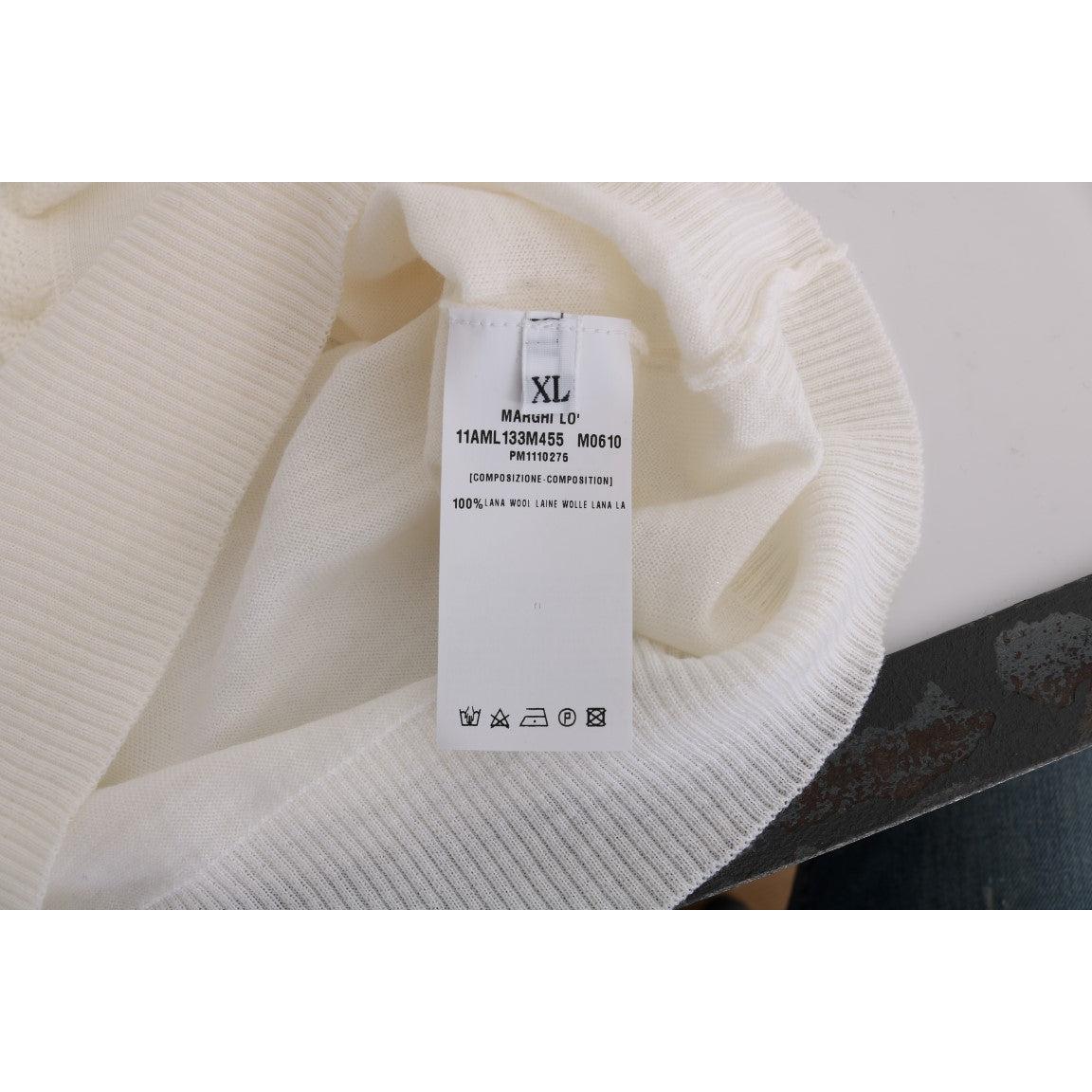 White 100% Lana Wool Top Blouse T-shirt - coffeewithmee2