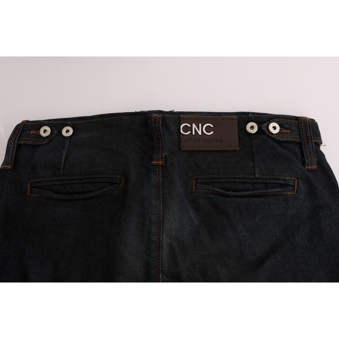 Gray Cotton Slim Flared Jeans - coffeewithmee2