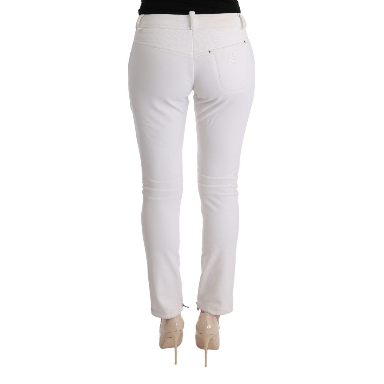 White Cotton Slim Fit Casual Pants - coffeewithmee2