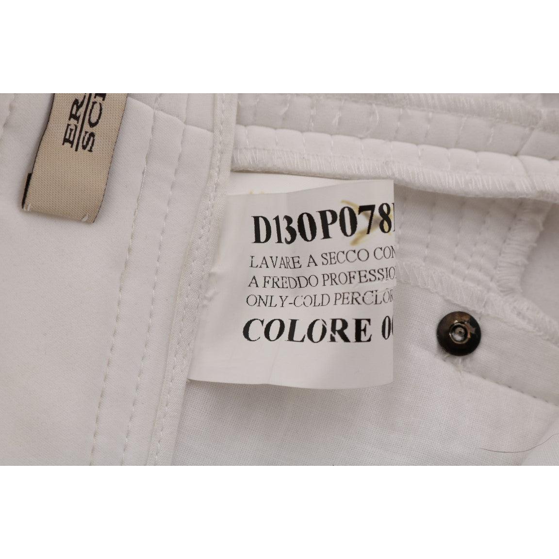 White Cotton Slim Fit Casual Pants - coffeewithmee2