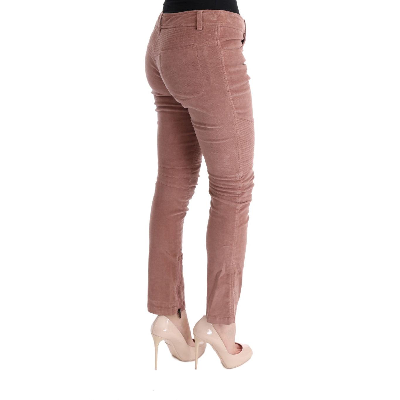 Pink Velvet Cropped Casual Pants - coffeewithmee2