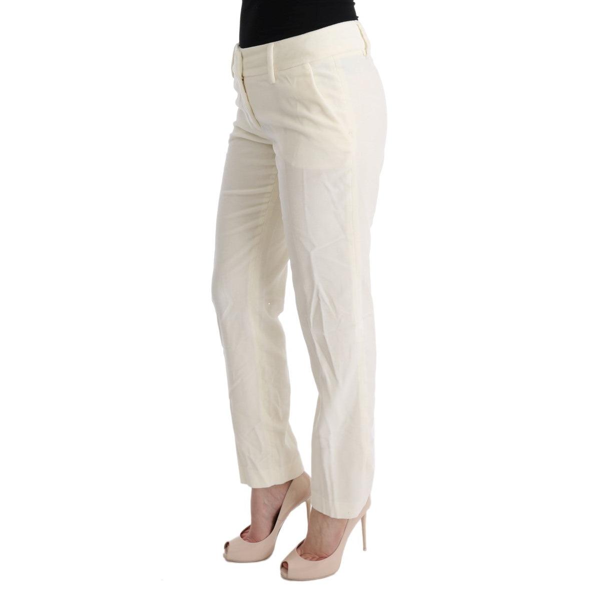 White Cotton Regular Fit Casual Pants - coffeewithmee2
