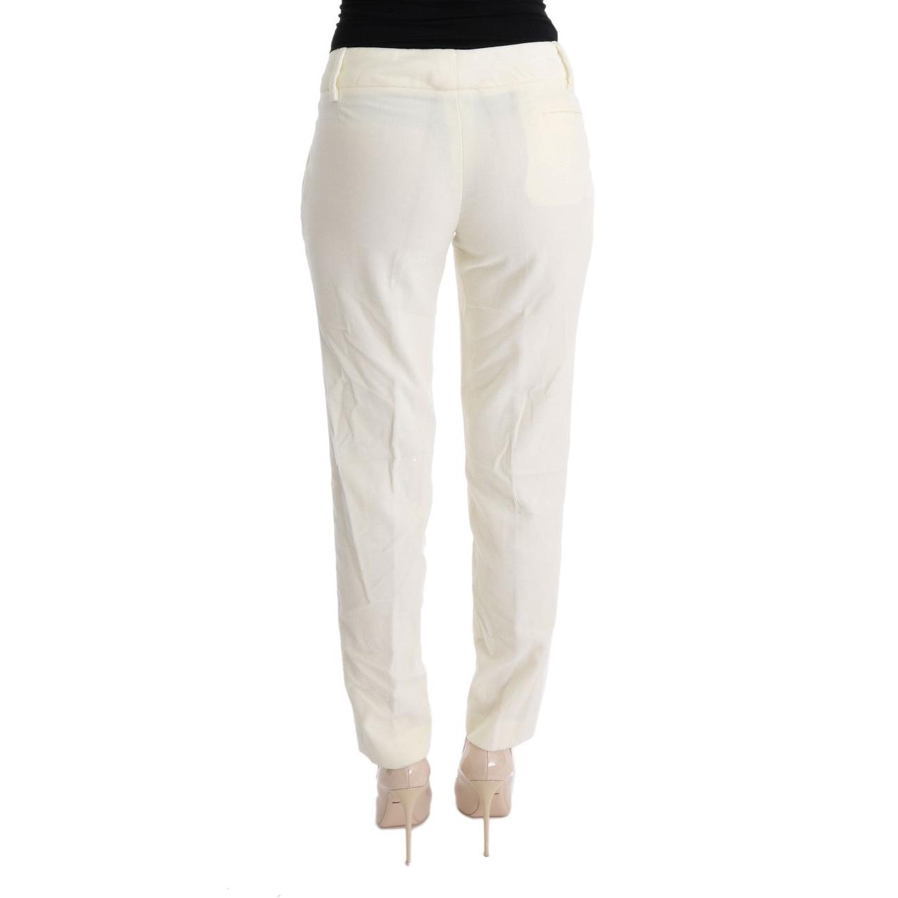 White Cotton Regular Fit Casual Pants - coffeewithmee2