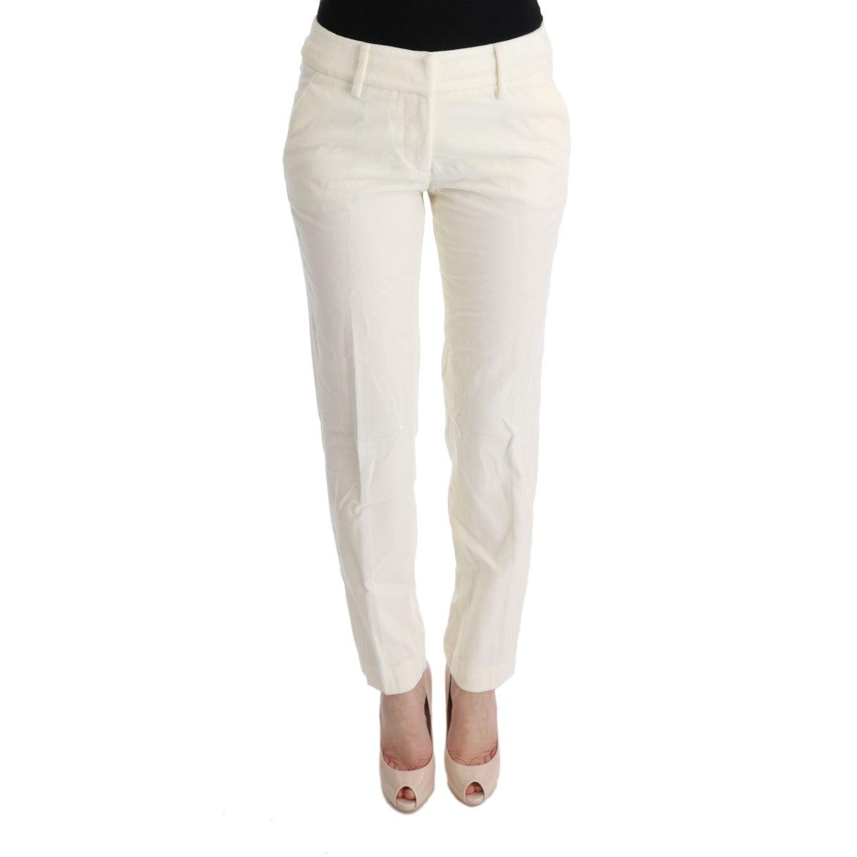 White Cotton Regular Fit Casual Pants - coffeewithmee2
