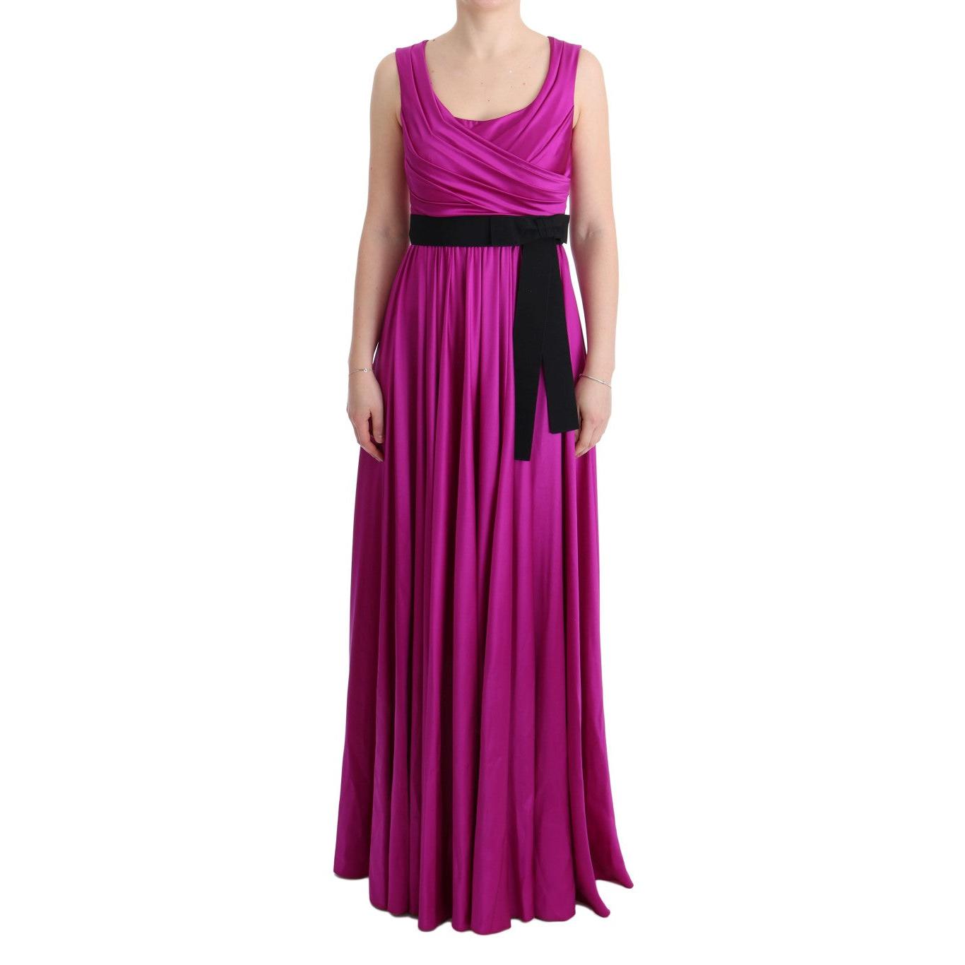 Pink Silk Stretch Shift Long Dress - coffeewithmee2