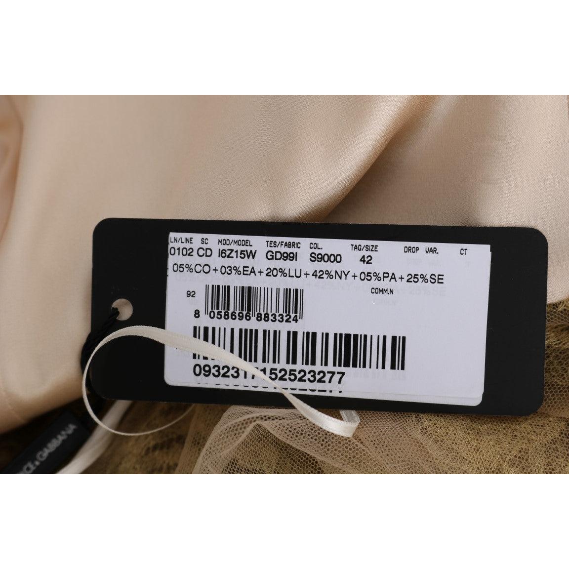 Gold Black Floral Lace Dress - coffeewithmee2