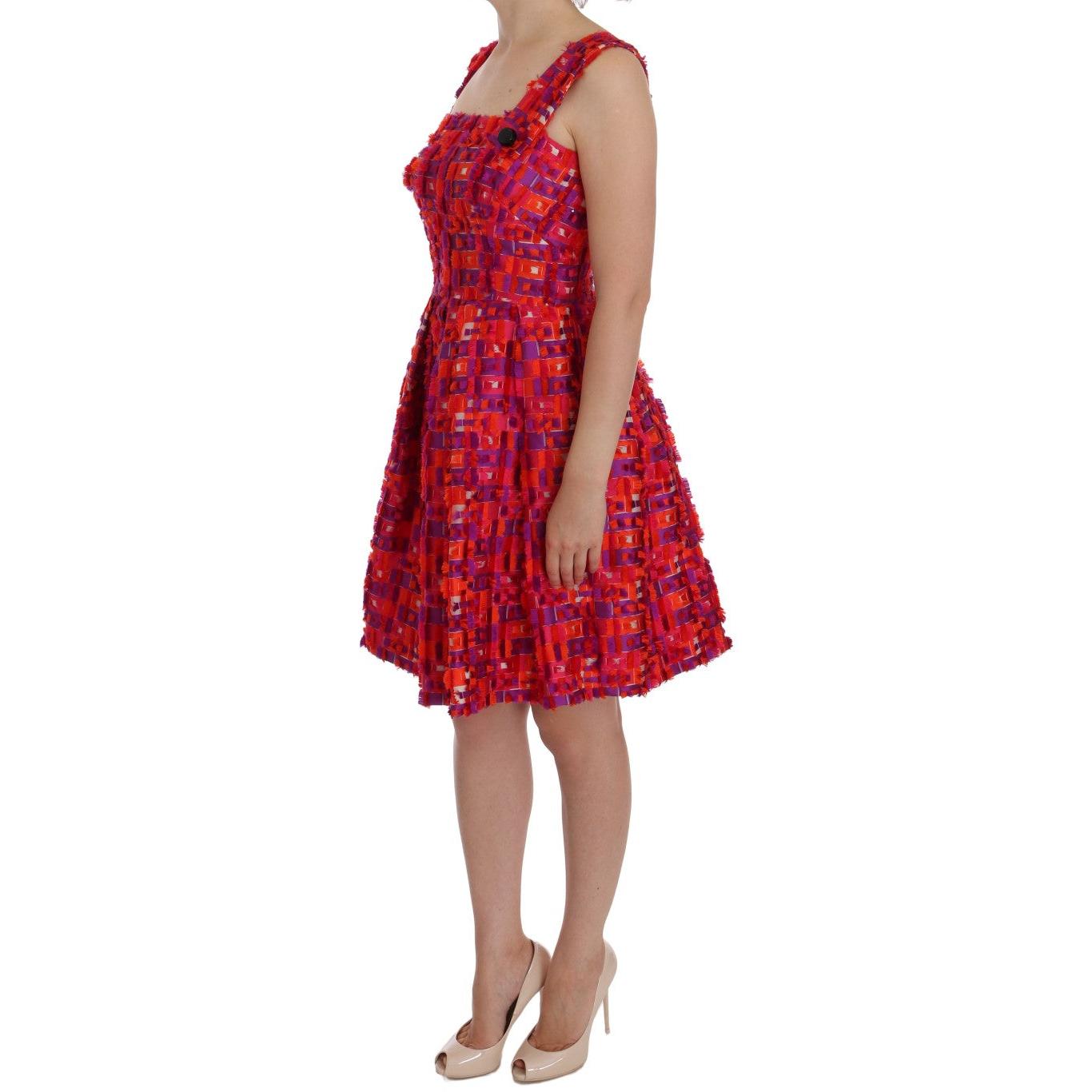 Pink Patterned A-line Above Knees Dress - coffeewithmee2