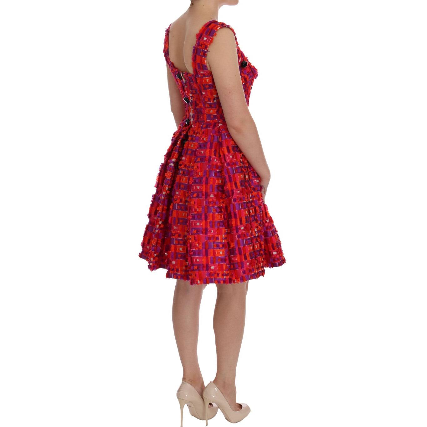 Pink Patterned A-line Above Knees Dress - coffeewithmee2